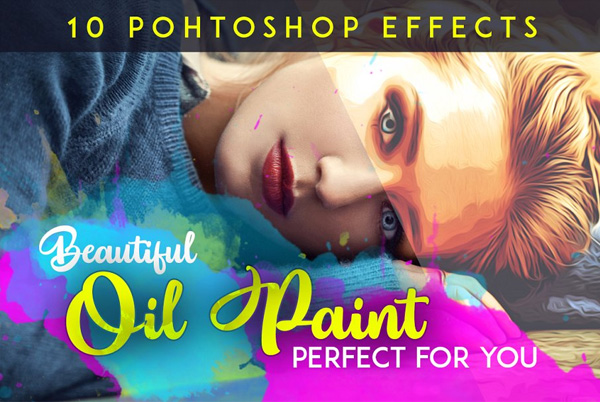 Beautiful Oil Paint Gradient Photoshop Actions