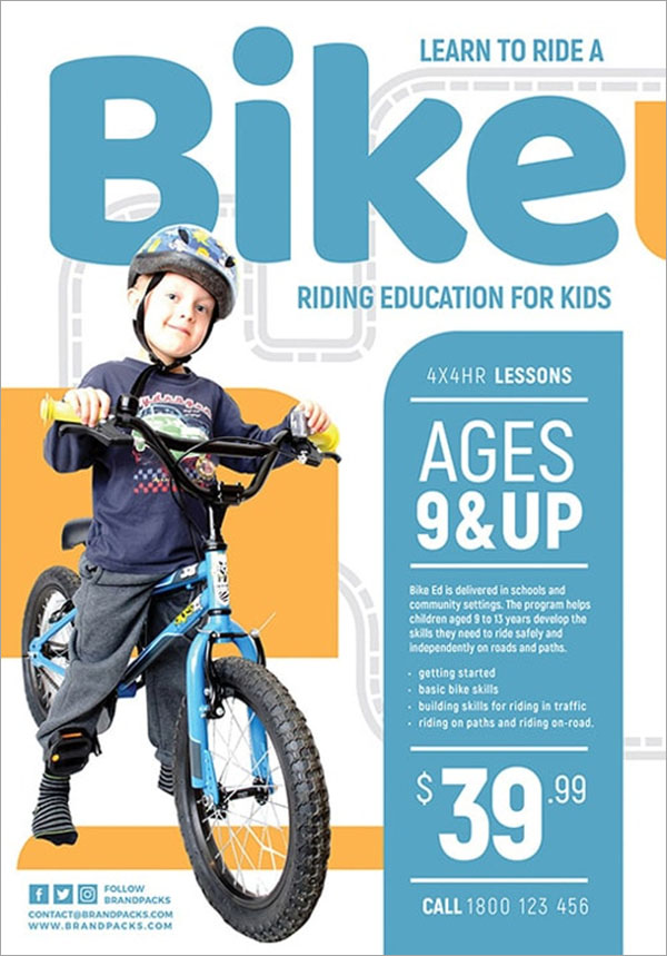 Childrens Cycling Free Flyer Templates