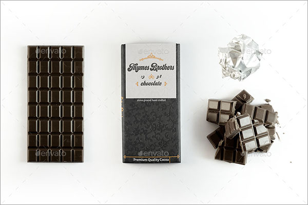 Chocolate Bar Packaging Mockup