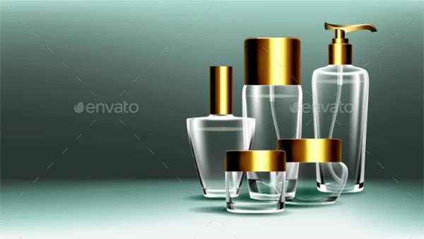 Cosmetic Glass Banner Vector