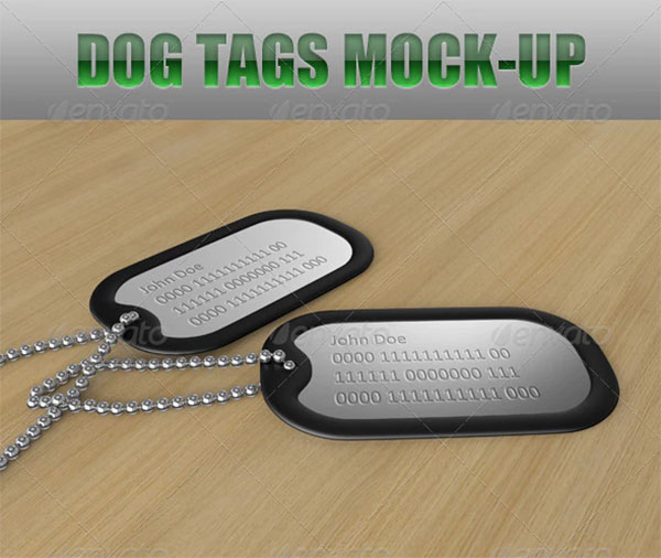 Dog Tags Mock-Up Design Template