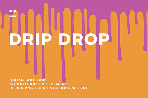 Drip Drop Liquid Patterns & Elements