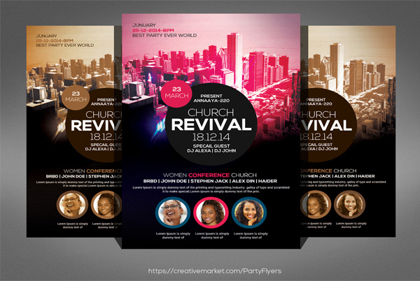 Editable Revival Church Flyer