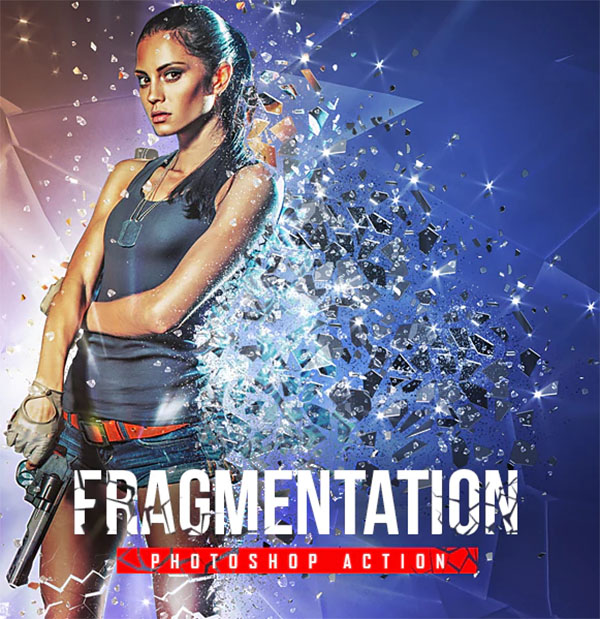 Fragmentation Shattered Glass Photoshop Action