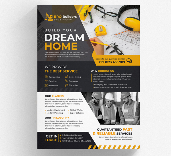 Free Creative Construction Flyer Template