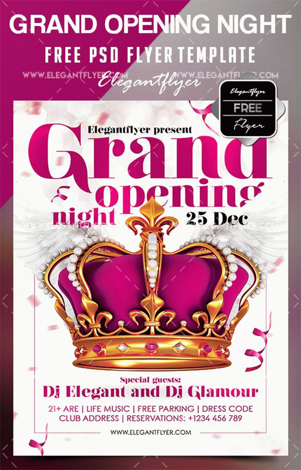 Free Grand Opening Night Flyer Template
