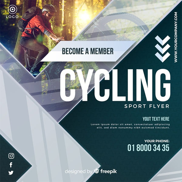 Free Vector Cycling Flyer Template