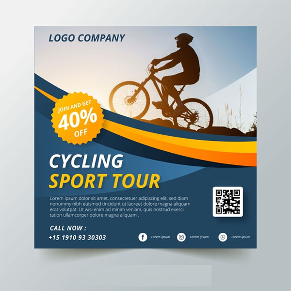 Free Vector Sport Cycling Flyer