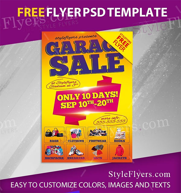 Garage Sale Free PSD Flyer Template