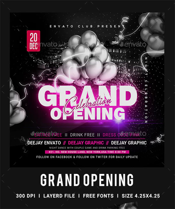 Grand Opening Flyer Template PSD