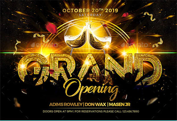 Grand Opening Night Party Flyer