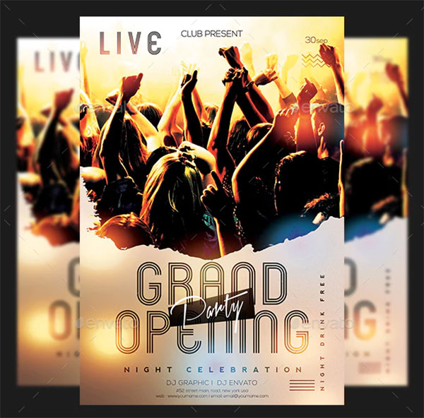 Grand Opening Night Party PSD Flyer