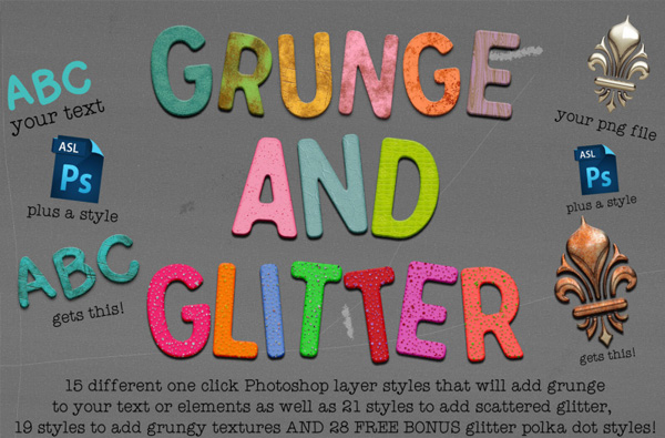 Grunge & Glitter Layer Styles