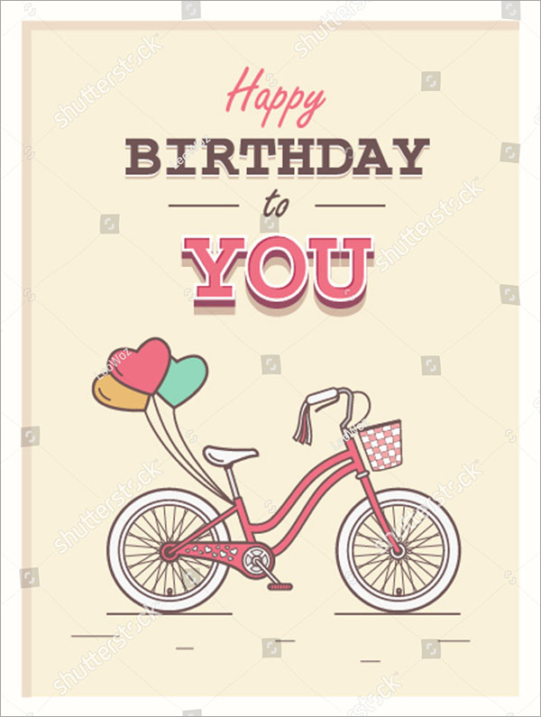 Happy birthday Vector Child Bicycle Flyer