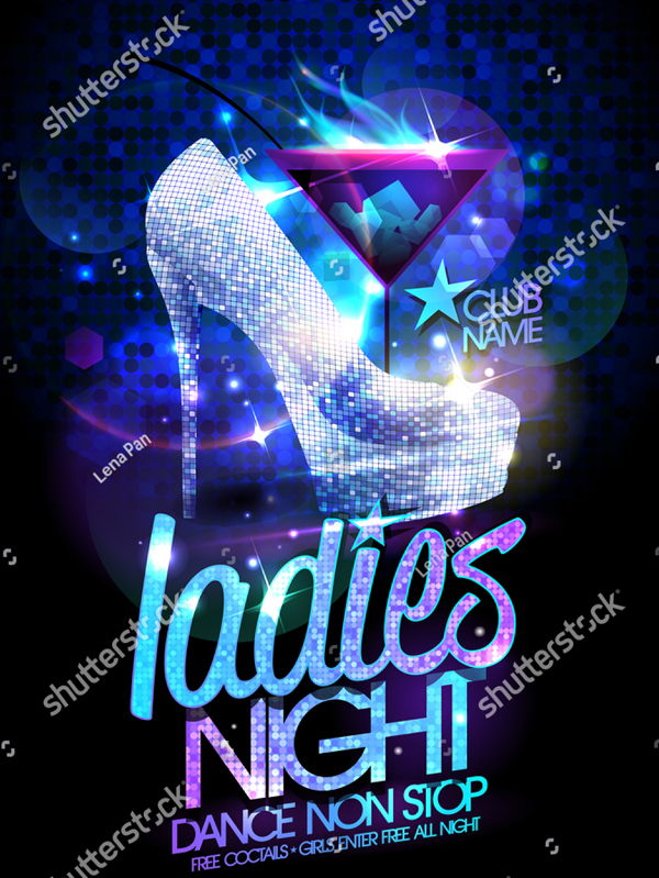 Illustration Ladies Night Poster and Flyer