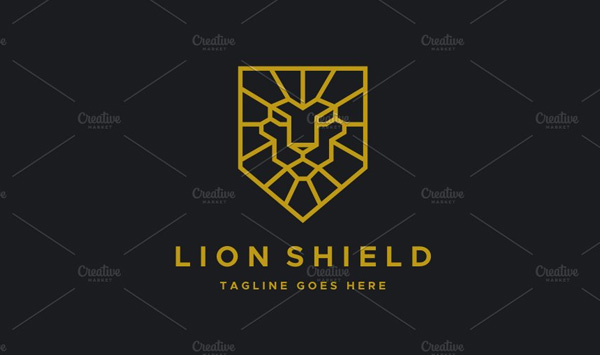 Lion Shield Logo Design Template