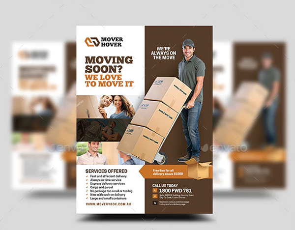 Mover and Local Transport Flyer Design Template