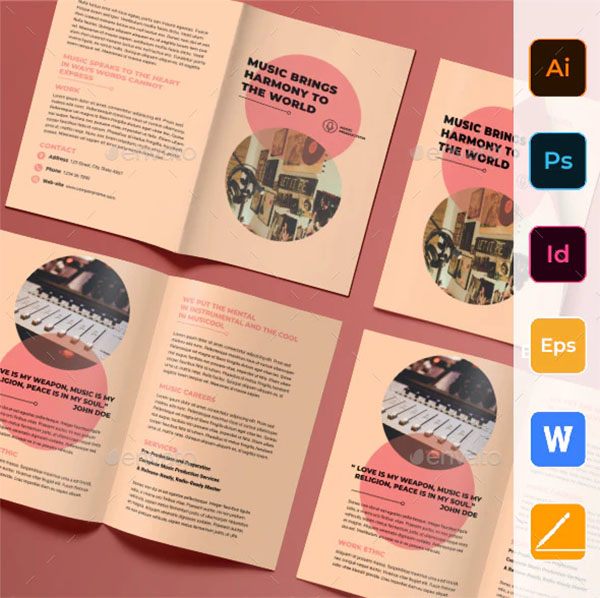 Music Production Bifold Brochure