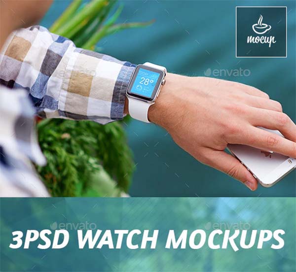 PSD Watch Mockups with River Behind