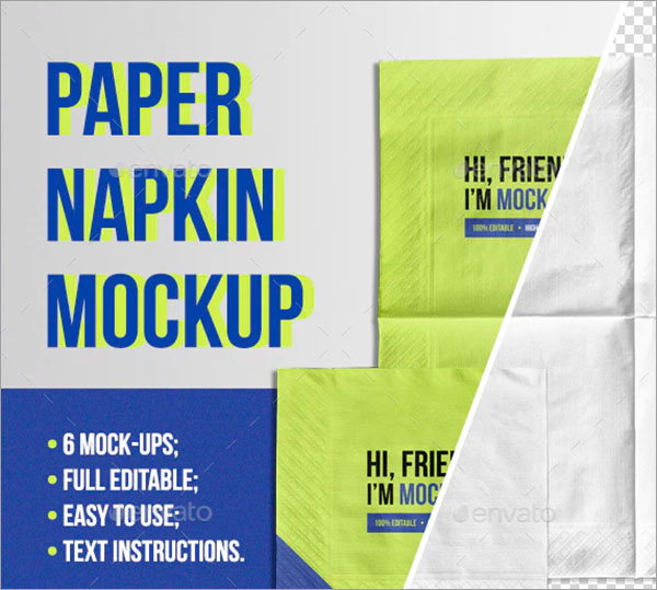 Paper Big Napkin Mockup