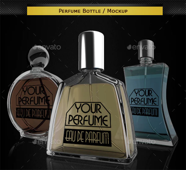 Perfume Bottles Mockup PSD