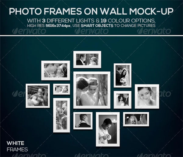 Photo Frames on Wall Mock-up