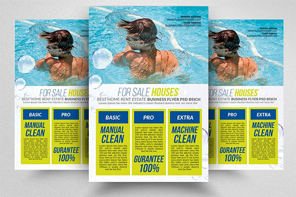 Pool Cleaning Service PSD Flyer