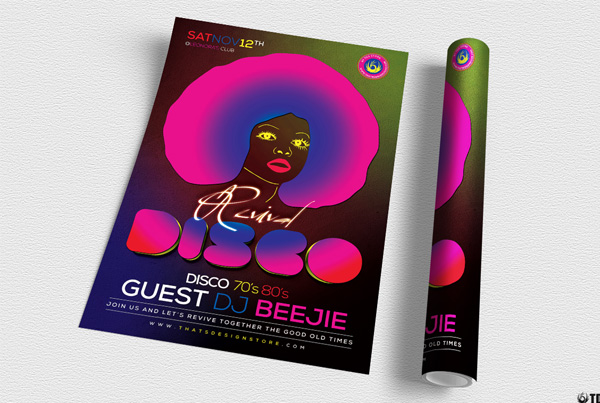 Printable Disco Revival Flyer Template