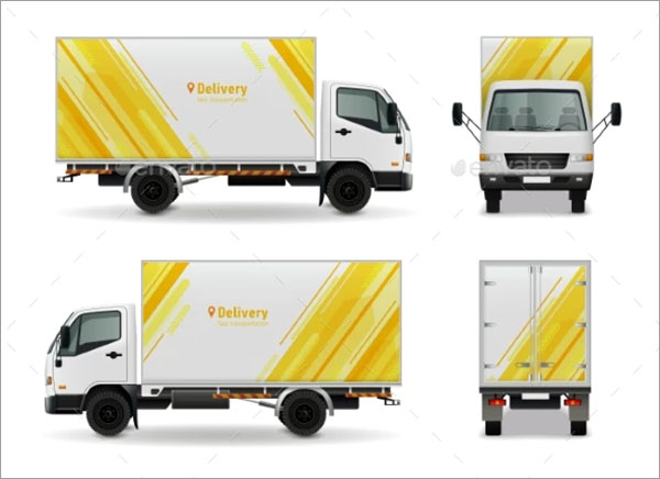 Realistic Cargo Vehicle Advertising Mockup Design