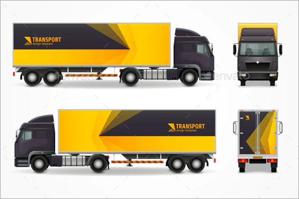 Realistic Cargo Vehicle Mockup AD Design