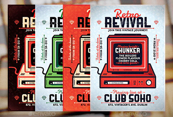Retro Revival Flyer & Poster Templates