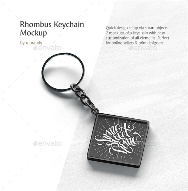 Rhombus Keychain Mockup