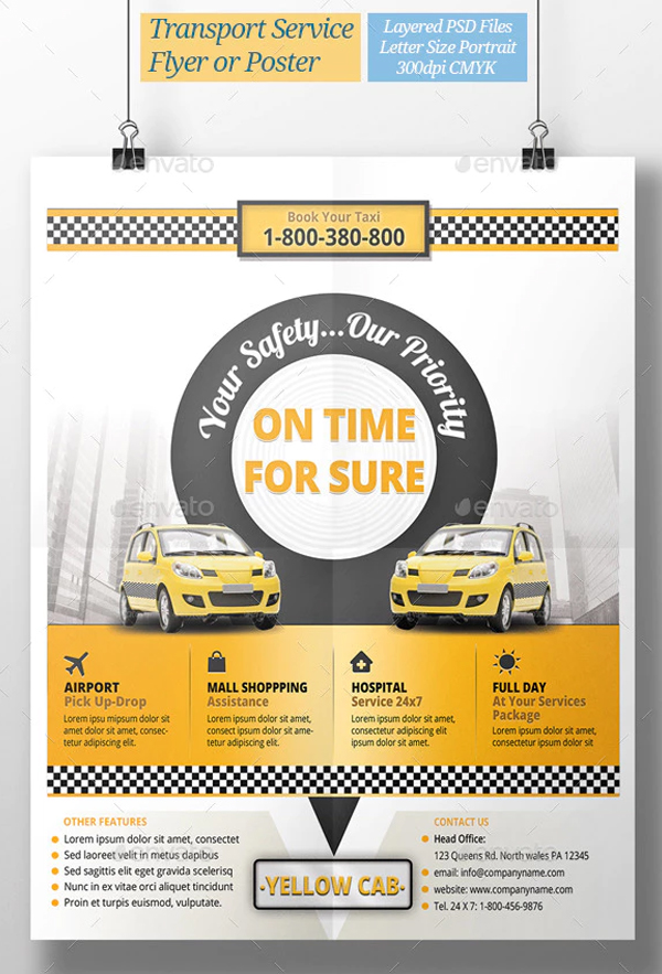 Taxi Transport Service Flyer or Poster