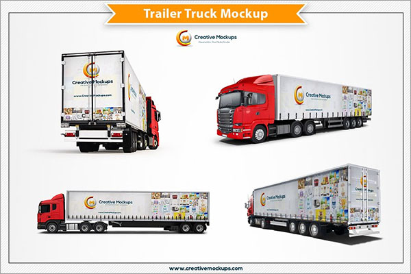 Trailer Truck Mockup