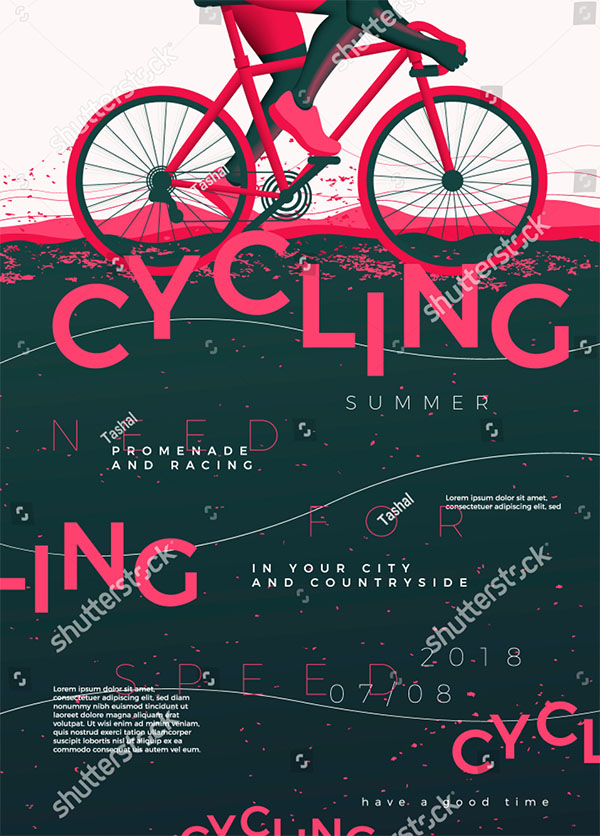 Vector Typographic Cycling Template