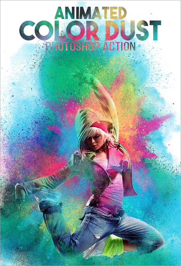 Animated Color Dust Photoshop Action