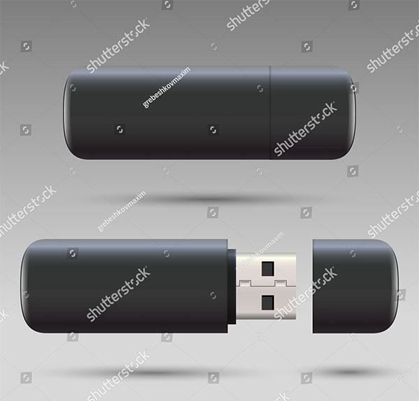 Blank USB Drive Design Mockup