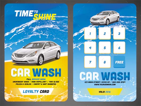 Car Wash Loyalty Card Template