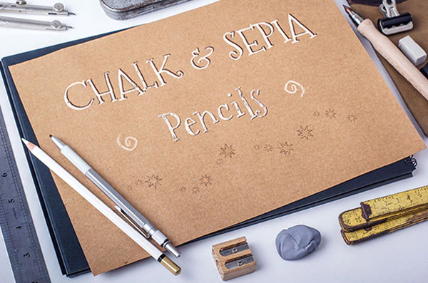 Chalk and Sepia Pencils Photoshop Brushes Set
