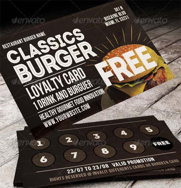 Classic Burger Loyalty Card Template