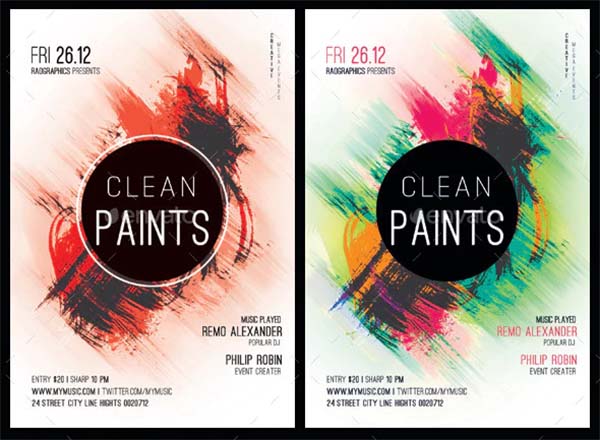 Clean Paints Party Flyer Template