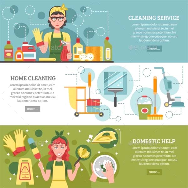 Cleaning Service Banner Set