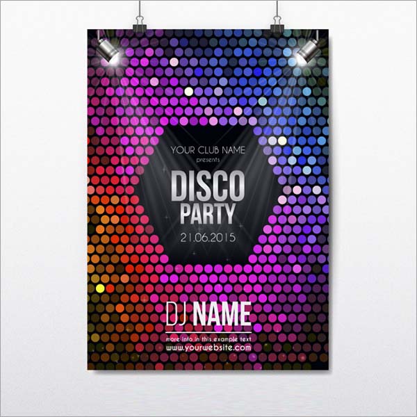 Colorful Disco Flyer Free Vector