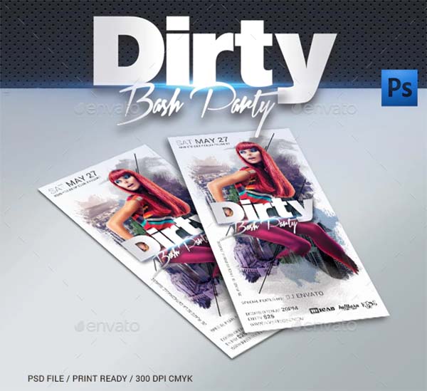 DL Dirty Party Flyer Template