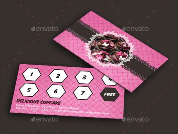 Delicious Cupcake Loyalty Card Template