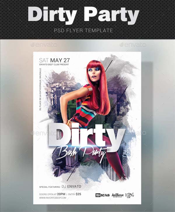 Dirty Party PSD Flyer Template
