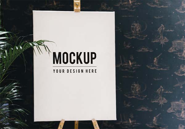 Free Shop Sign on an Easel Mockup