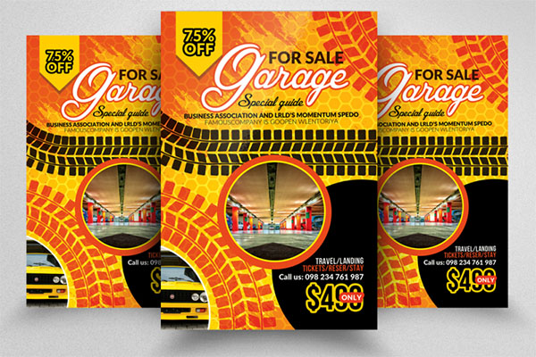 Garage PSD Sale Flyer Template