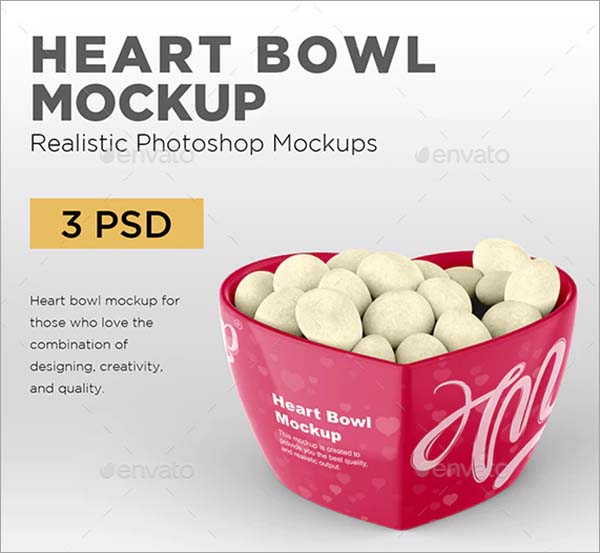 Heart Bowl Mockup