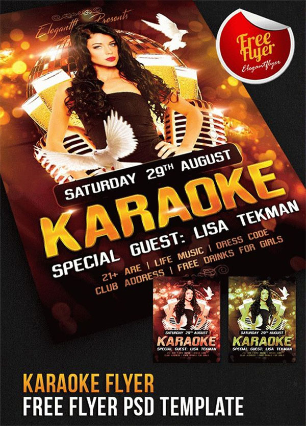 Karaoke Flyer Free Flyer PSD Template